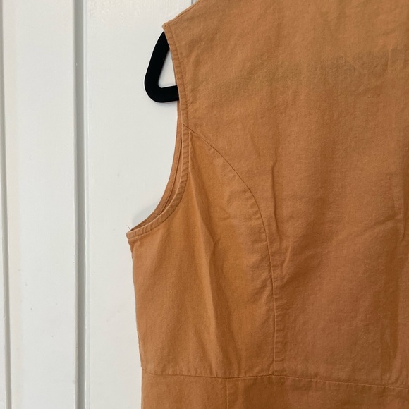 Summer Peach Sleeveless Cotton Apron Style Maxi Dress - Picture 8 of 8